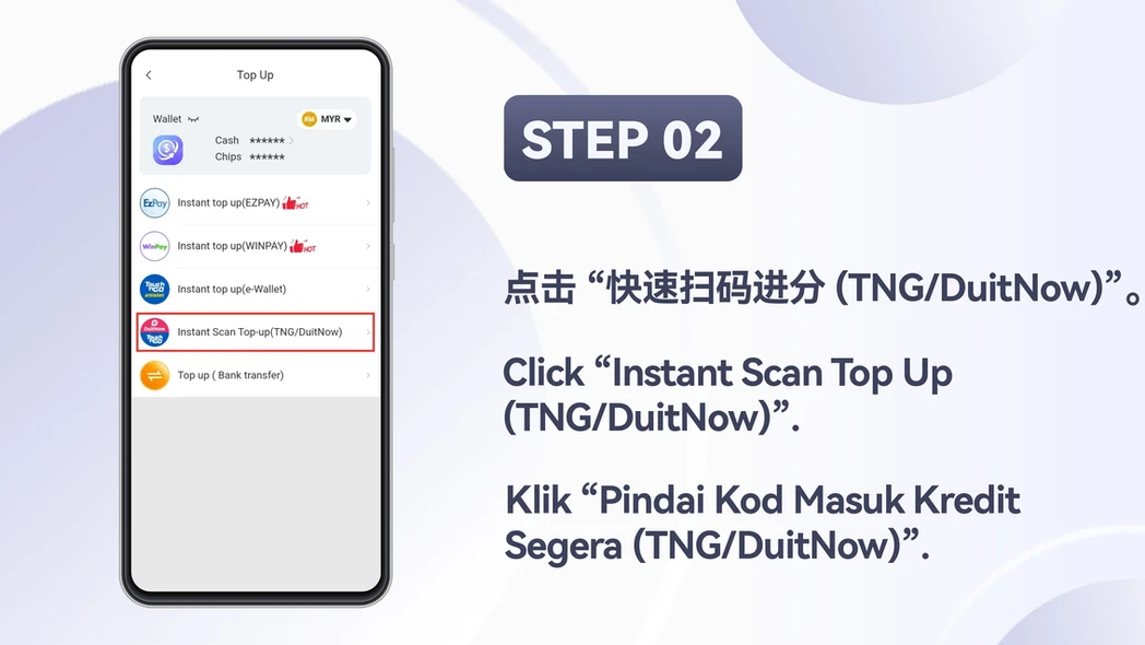 Winbox top up tutorial step 3